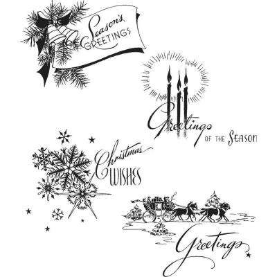 Stampers Anonymous Tim Holtz Cling Stamps - Holiday Greetings